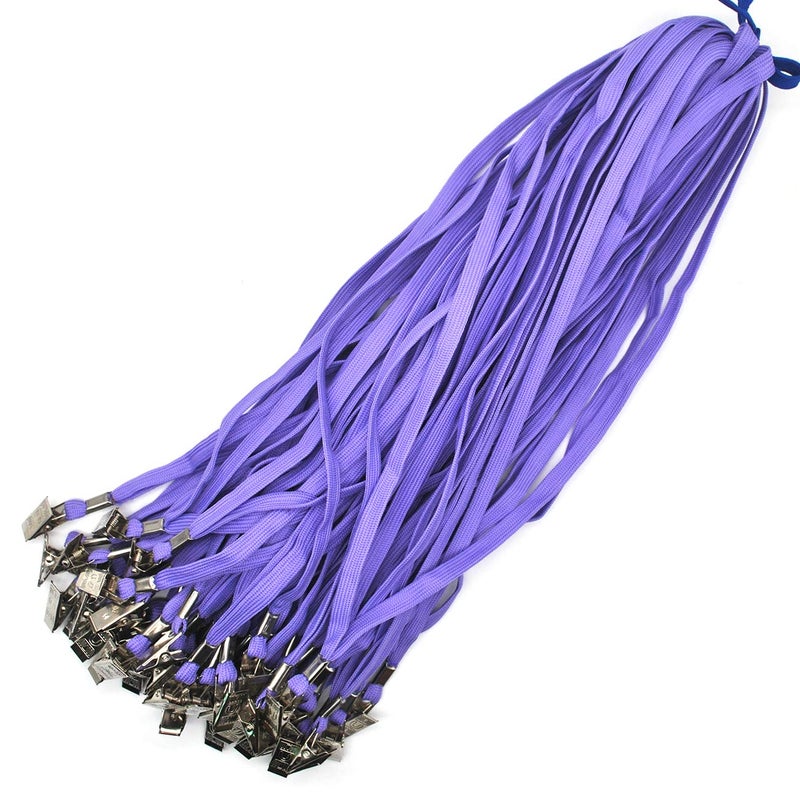 Beebel Purple Lanyard 50PCS 32-Inch Flat Lanyards with Badge Clip (Purple) - Image 2